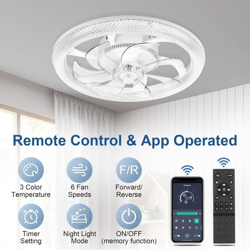 Sleek LED Ceiling Fan with Remote